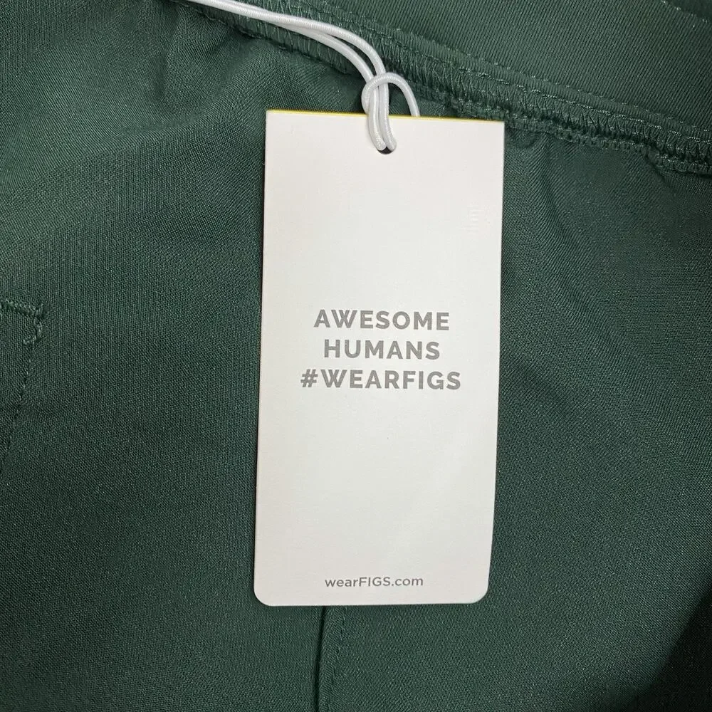 Figs Tech Collection Scrub Pants Womens Livingston High Waisted Racing Green NWT - Picture 4 of 16